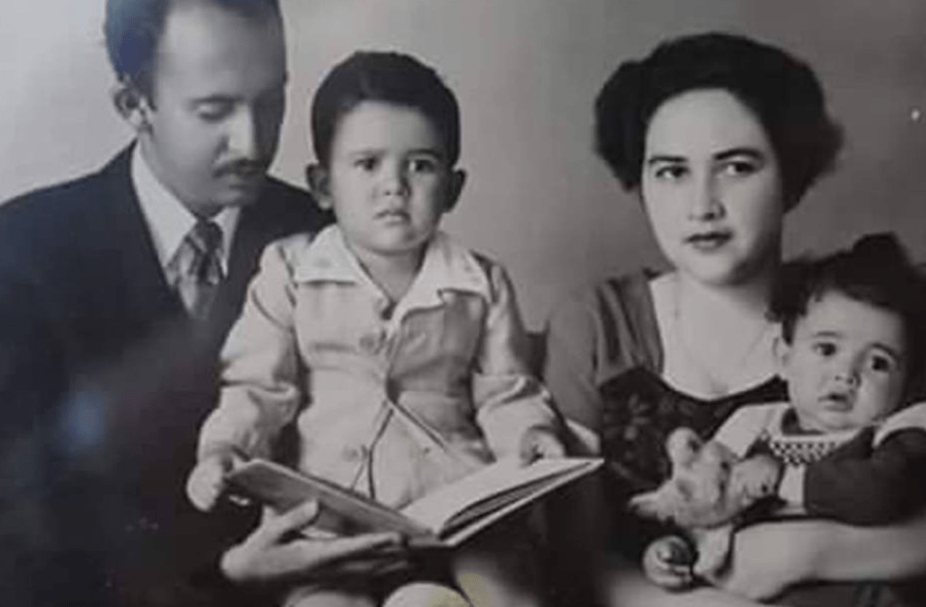 Edgardo junto a sus padres en San Marcos de Choluteca, Honduras.