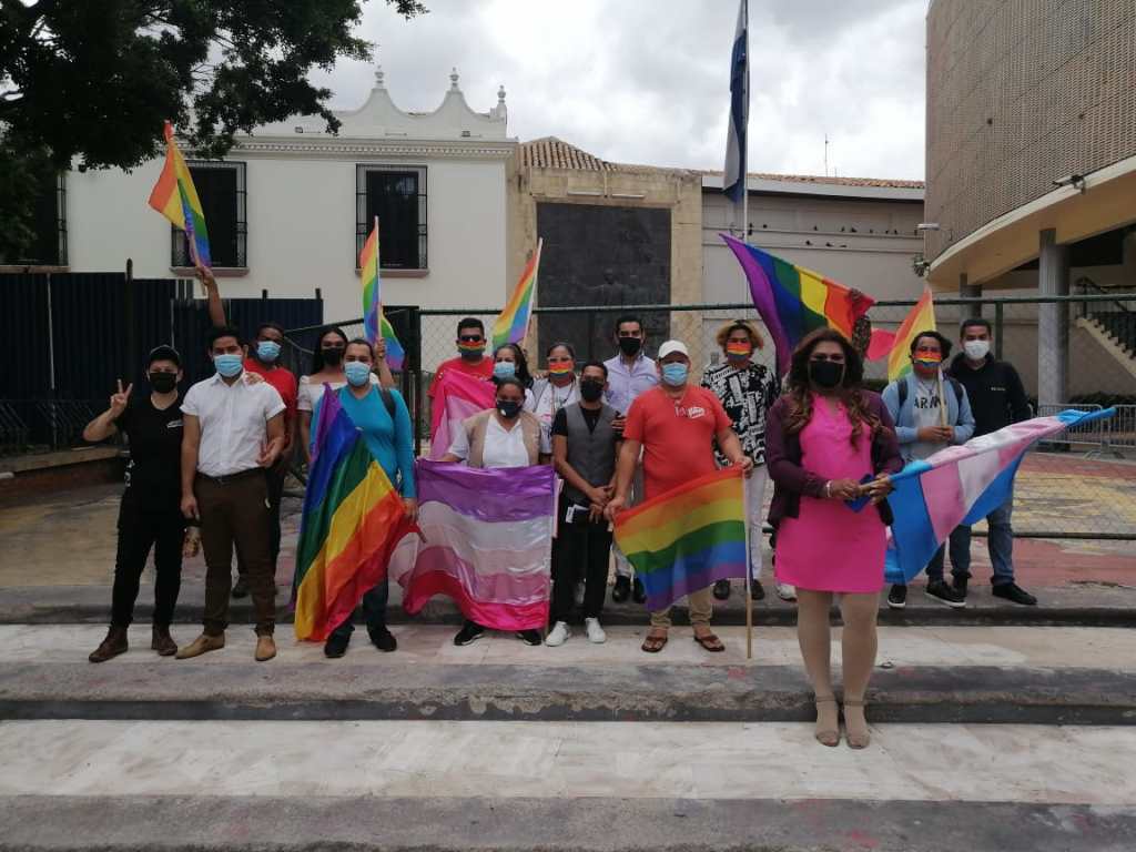 La manifestación en los bajos del Congreso Nacional de Honduras.