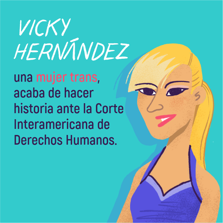 Ilustración de Vicky Hernández realizada por Cattrachas.