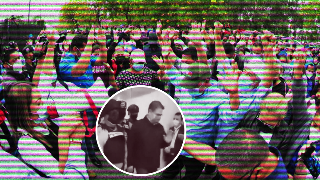 Juan Orlando Hernández en cadenas de oración en la Corte Suprema de Justicia.