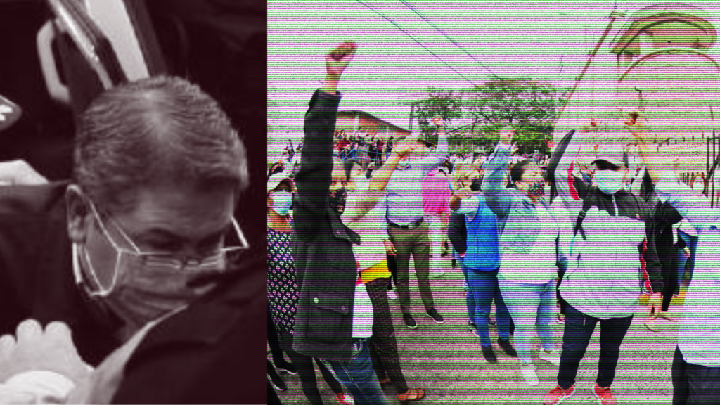 Juan Orlando Hernández y sus seguidores.