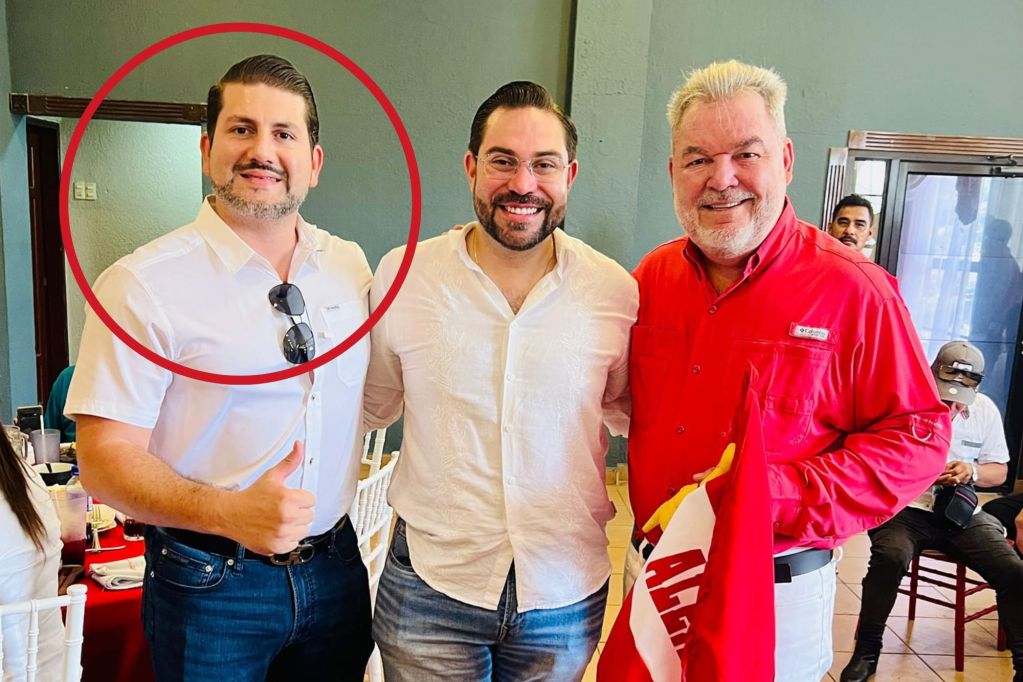 Bader Abraham Dip, alcalde de La Ceiba junto a Jorge Cálix y Roberto Contreras.
