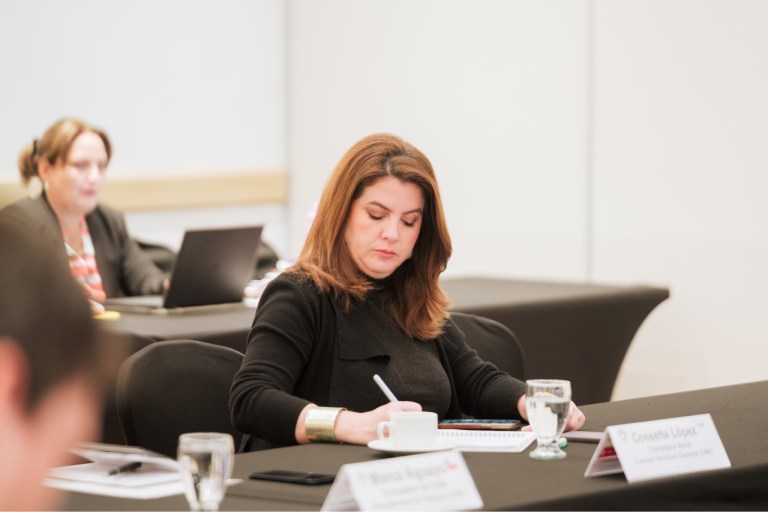 la consejera electoral Cossette López se dirigió este jueves al G16+ (foro de cooperación internacional), donde ofreció una firme defensa de su labor y la del Consejo Nacional Electoral (CNE).
